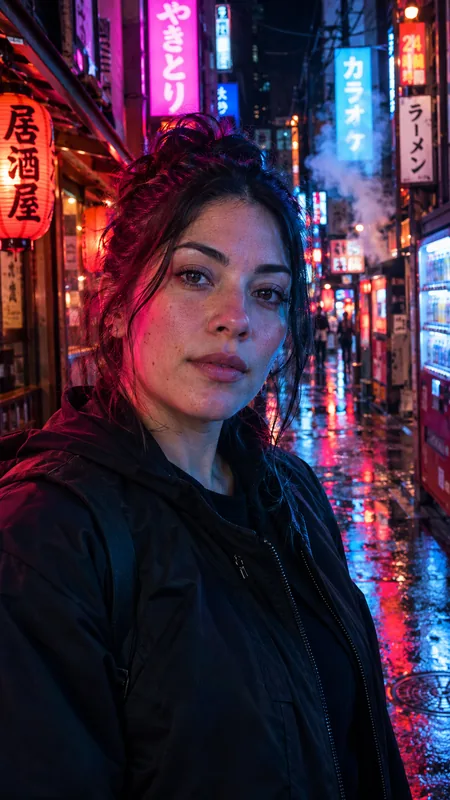 Токио ночью — пример ИИ-фотосессии